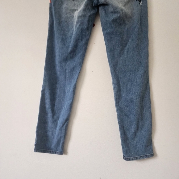 7 for all Mankind Pyper Crop Jeans with Floral Embroidery Firework Indigo Sz 24 - Picture 11 of 13